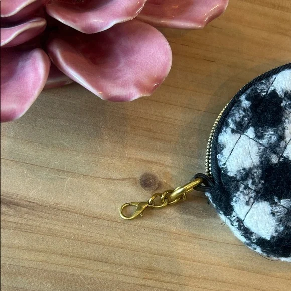 Chanel RARE Authentic Tweed Black/White Coin Purse/ Keychain
